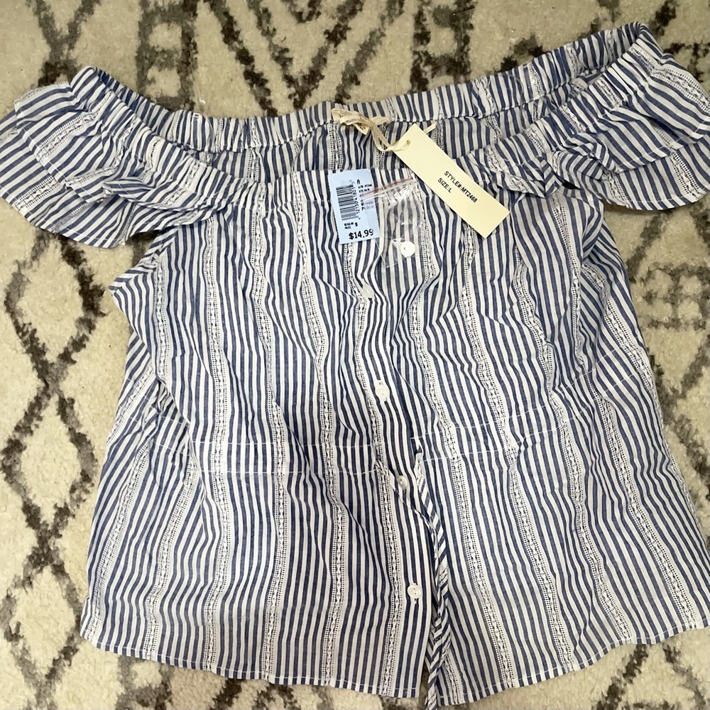 Off the shoulder stripped top
